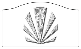 DASHELL-602-SL-WT Silver Sunburst White Background